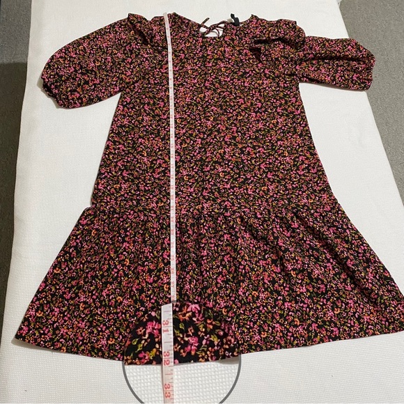 Divided H&M Black/Pink Floral Print Short Dress Women Size XS - Picture 9 of 12